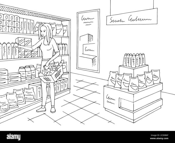 Витрина магазина раскраска