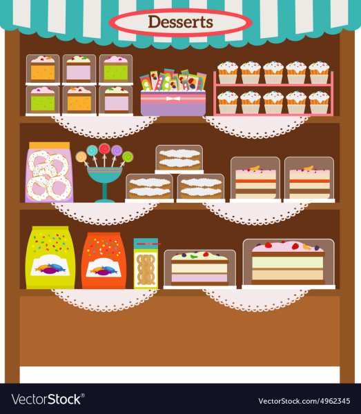 Витрина сладостей вектор