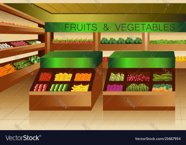 Витрина магазина продуктов для детей