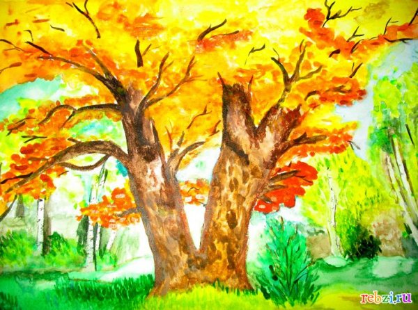 Детские рисунки на тему осень