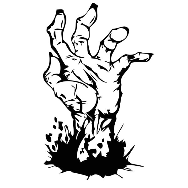 Страшная рука на прозрачном фоне