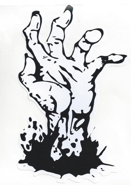 Наклейка на машину рука зомби