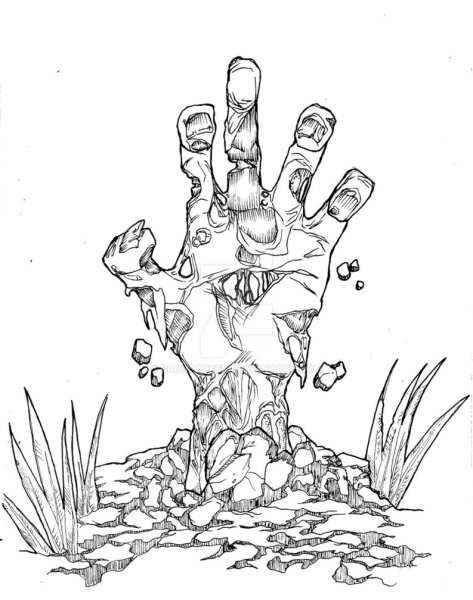 Рука зомби силуэт