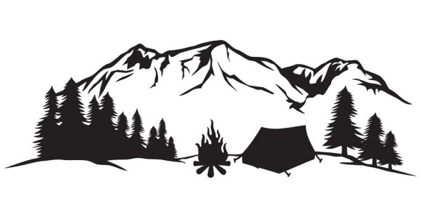 Горы туризм вектор