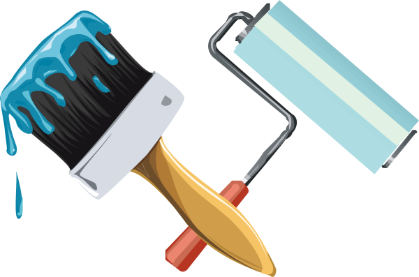 Маляр с кисточкой