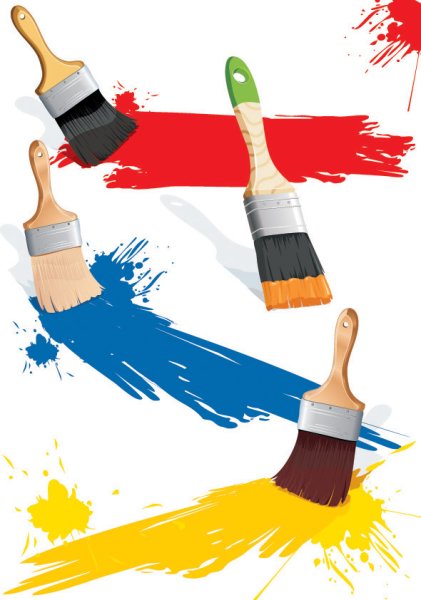 Кисточка с краской вектор