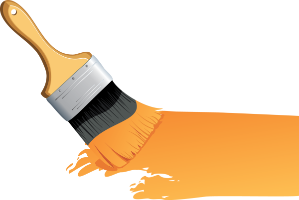 Малярная кисть в краске