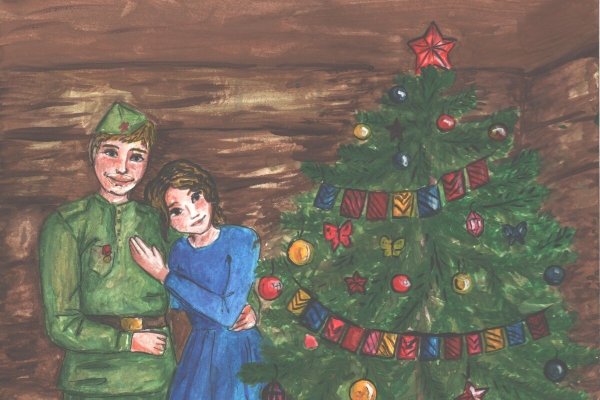 Новогодний рисунок на военную тему