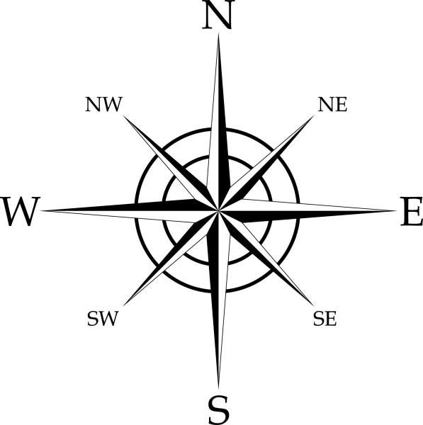 Роза ветров направление на Север