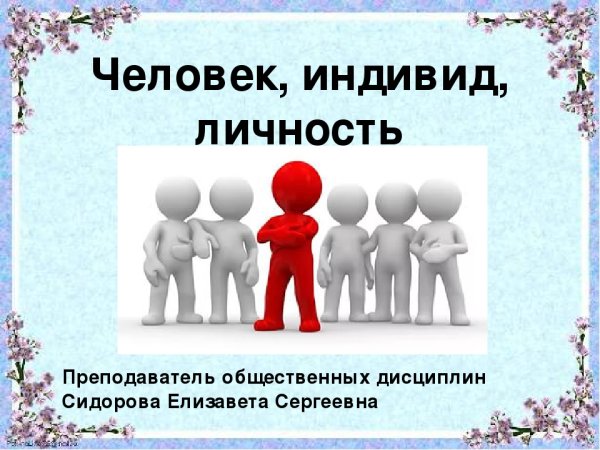 Человек индивид личность