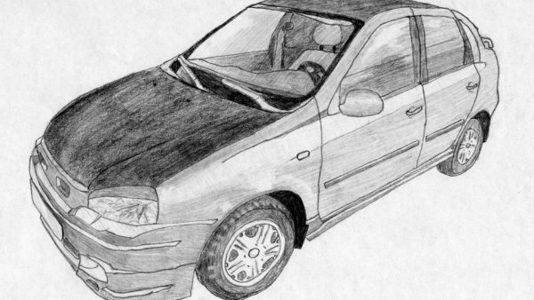 Машинка Лада Калина универсал раскраска