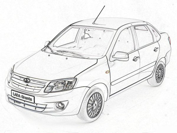 Раскраска машины Лада Гранта