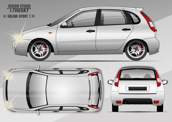 Lada Kalina универсал чертеж