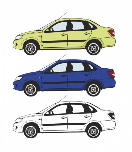 Лада Калина сбоку рисунок