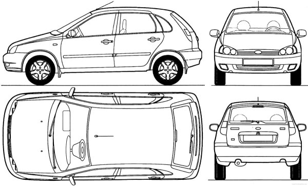 Чертеж Лада Калина 1117 универсал