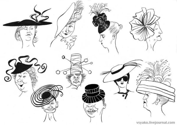 Эскиз женской шляпы