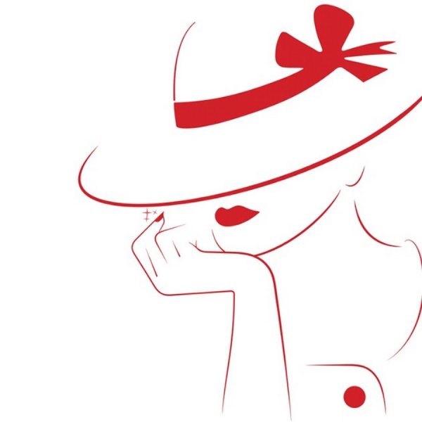 Дама в шляпе силуэт