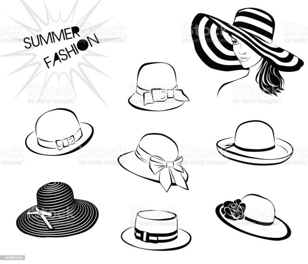 Женская шляпка вектор