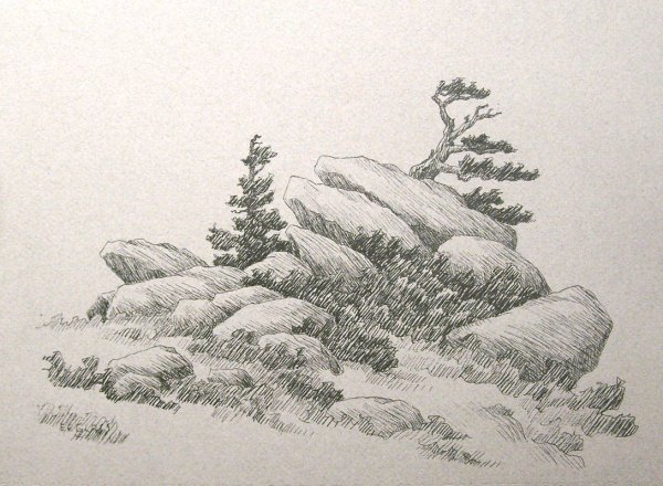 Наброски карандашом природа