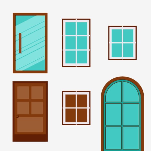 Векторное окно и дверь