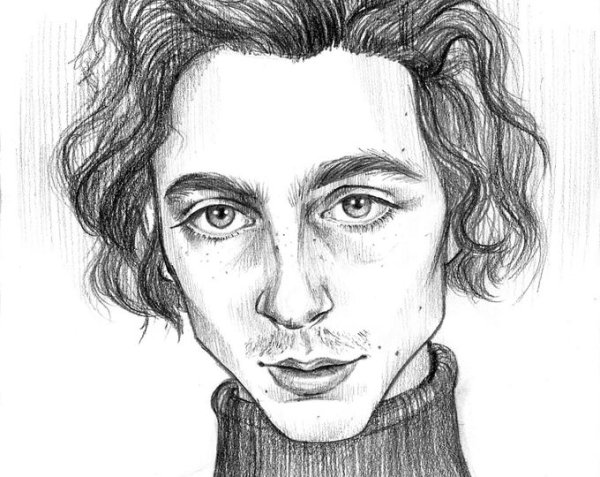 Тимоти Шаламе арт акварелью