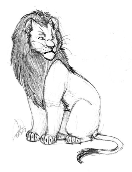 Лев для срисовки легкие