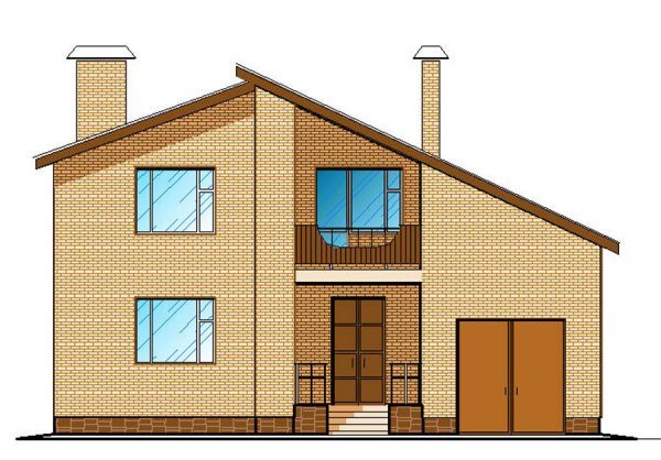 Фасад коттеджа с размерами