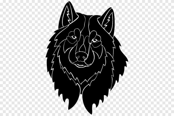 Очертания головы волка
