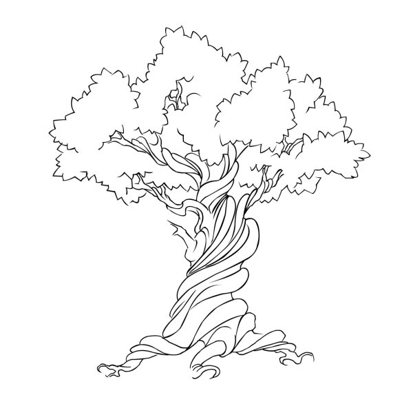 Дерево раскраска для детей