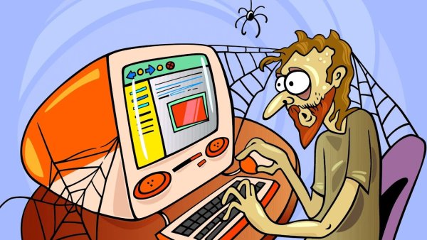 Карикатура за компьютером