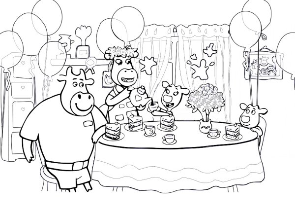 Оранжевая корова раскраска