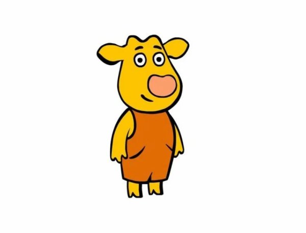 Мультфильм оранжевая корова бо