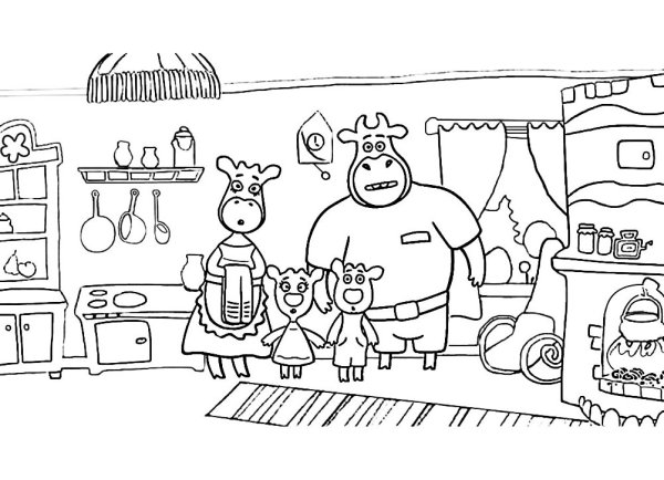 Оранжевая корова раскраска