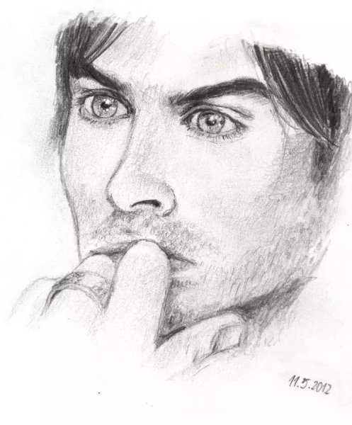 Деймон Сальваторе и Елена портрет