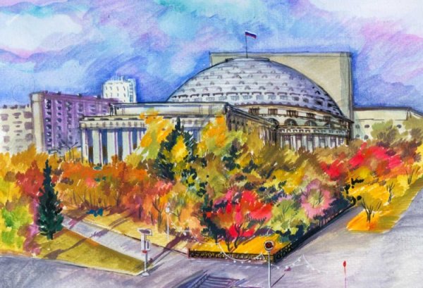 Картина оперный театр Новосибирск