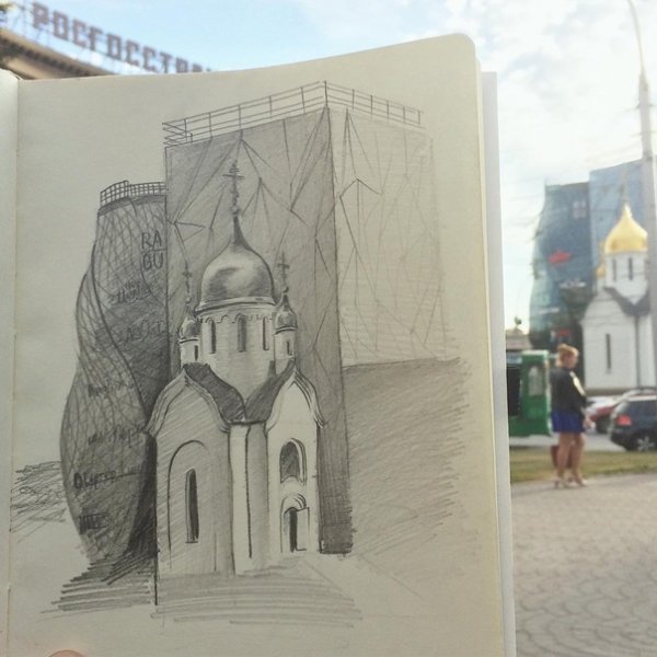 Архитектура Новосибирска рисунки