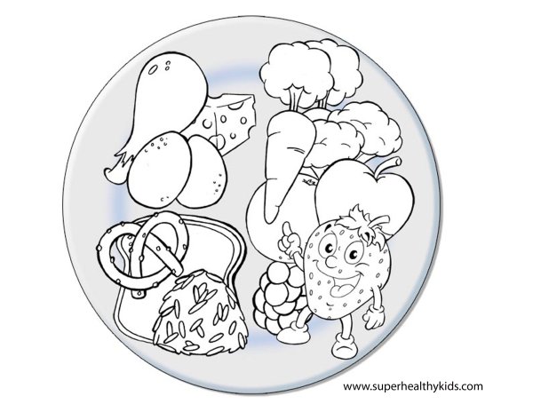 Здоровое питание раскраска для детей