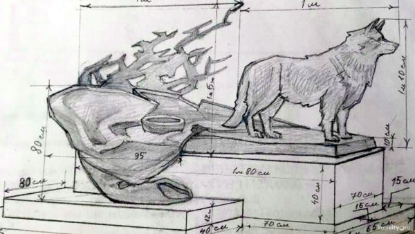 Эскиз памятника Кусаке