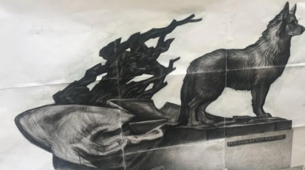 Эскиз памятника собакам-санитарам