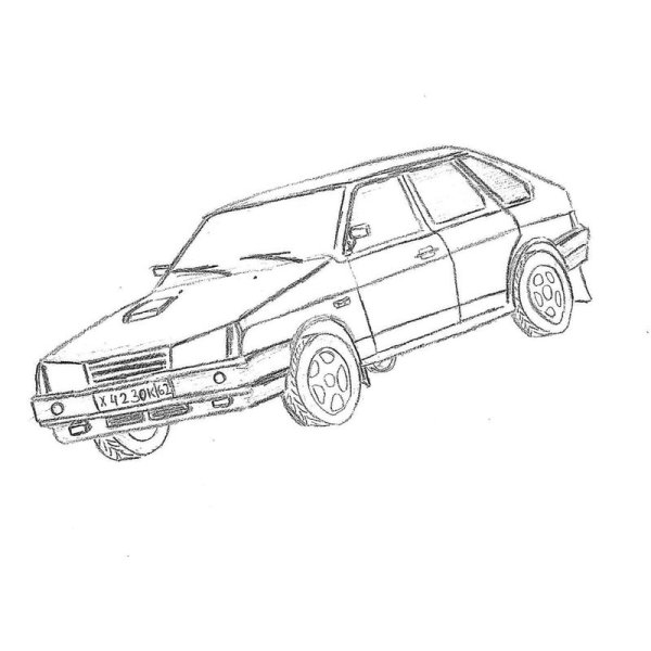 ВАЗ раскраска 2109 сбоку