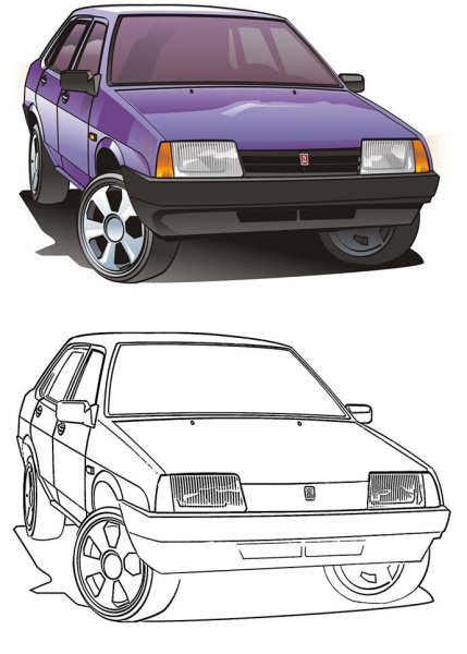 Машины ВАЗ 2109 разукрашки