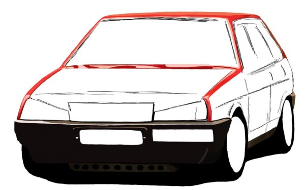 Нарисовать ВАЗ 2109