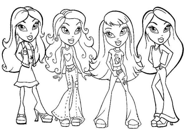 Кукла братц раскраска