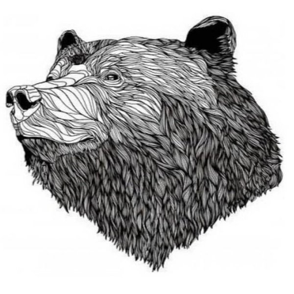 Стилизованная голова медведя