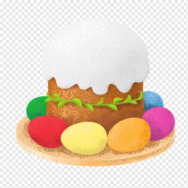 Пасхальный кулич на прозрачном фоне