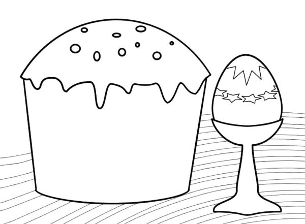 Пасхальный рисунок раскраска