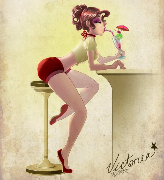 Три девушки в стиле пин ап