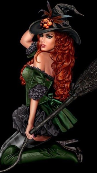 Рыжая ведьма на метле