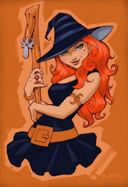 Рыжая ведьма на Хэллоуин