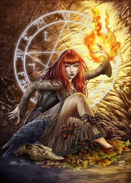 Рыжая ведьма Лесная арт